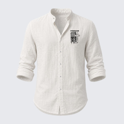 Freedom Cross Vertical Flag Resort Casual Shirt