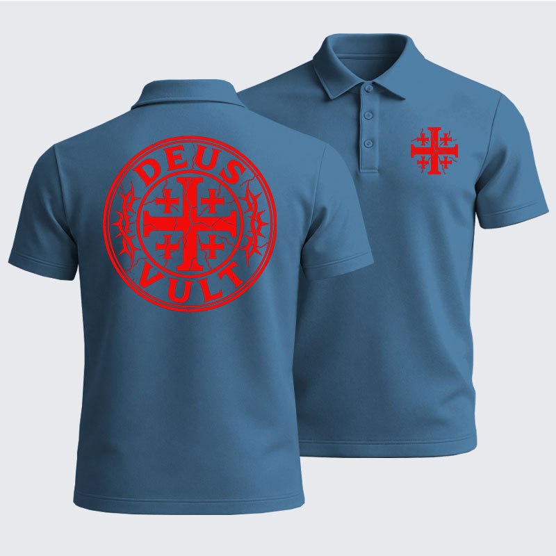 Men’s Premium Cotton Polo Shirt - Deus Vult