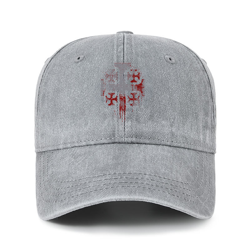 Heritage Washed Cap - Deus Vult - Gray (front)