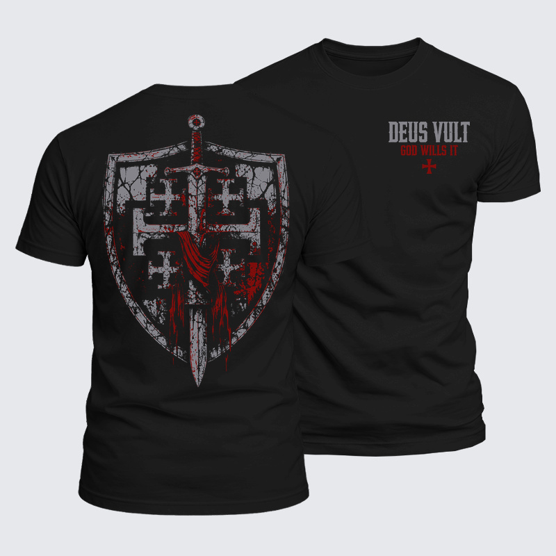 Luxe Mercerized Cotton Tee - Deus Vult: God Wills It