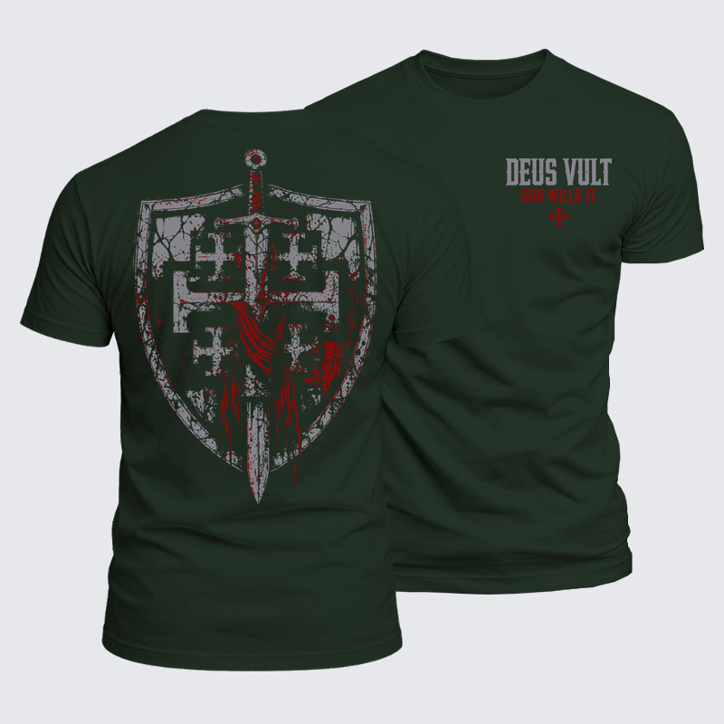 Luxe Mercerized Cotton Tee - Deus Vult: God Wills It