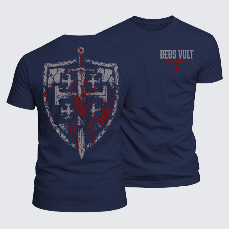 Luxe Mercerized Cotton Tee - Deus Vult: God Wills It