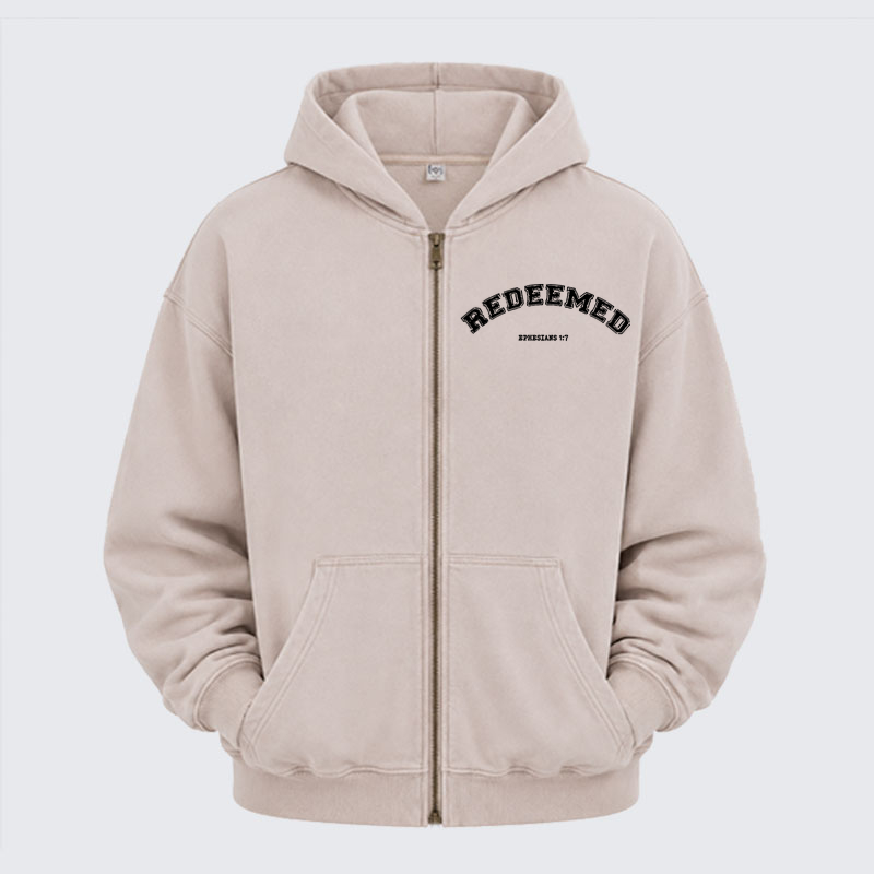 Washed Zip-Up Hoodie - Redeemed   