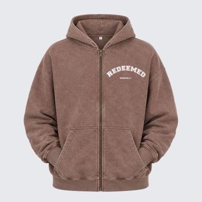 Washed Zip-Up Hoodie - Redeemed   