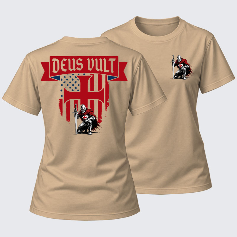 Women's T-shirts   - Templar Knight Crusader Deus Vult