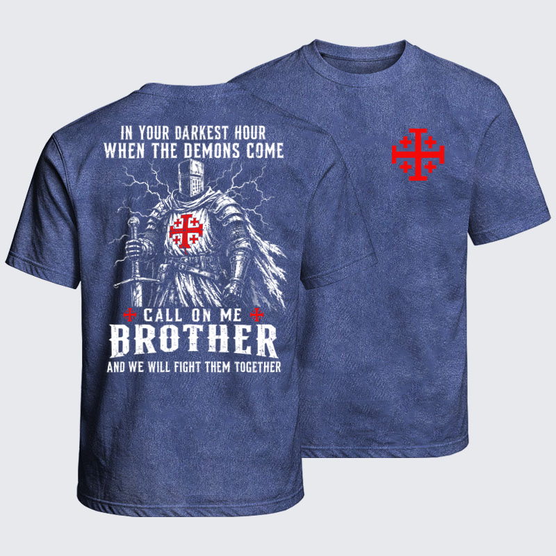 Washed T-Shirt - Call On Me Brother – Knights of Faith