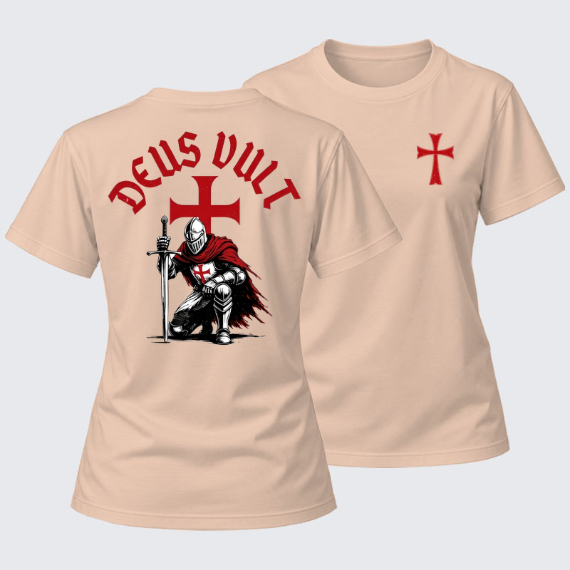 Women's T-shirts   - Templar Knight Crusader Deus Vult   