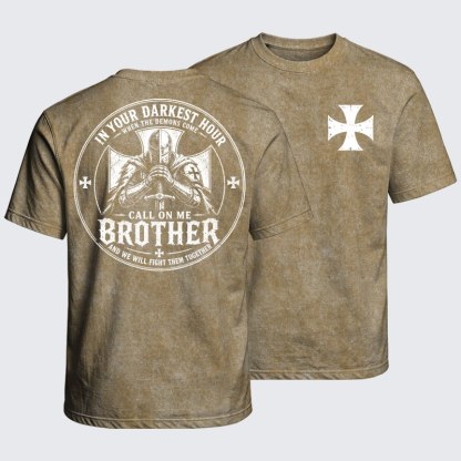 Washed T-Shirt - Call On Me Brother – Knights of Faith
