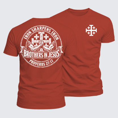 Luxe Mercerized Cotton Tee - Iron Sharpens Iron – Brothers in Jesus – Proverbs 27:17