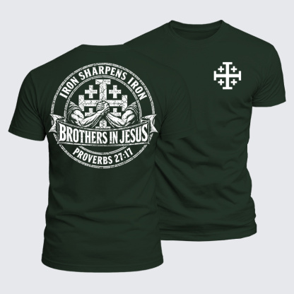 Luxe Mercerized Cotton Tee - Iron Sharpens Iron – Brothers in Jesus – Proverbs 27:17