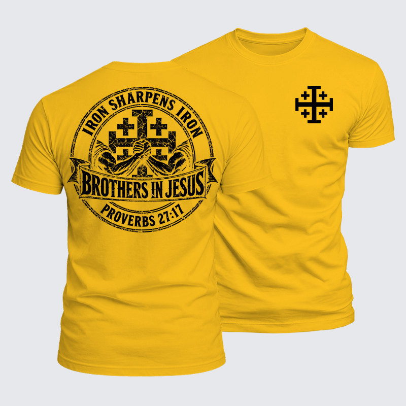 Luxe Mercerized Cotton Tee - Iron Sharpens Iron – Brothers in Jesus – Proverbs 27:17