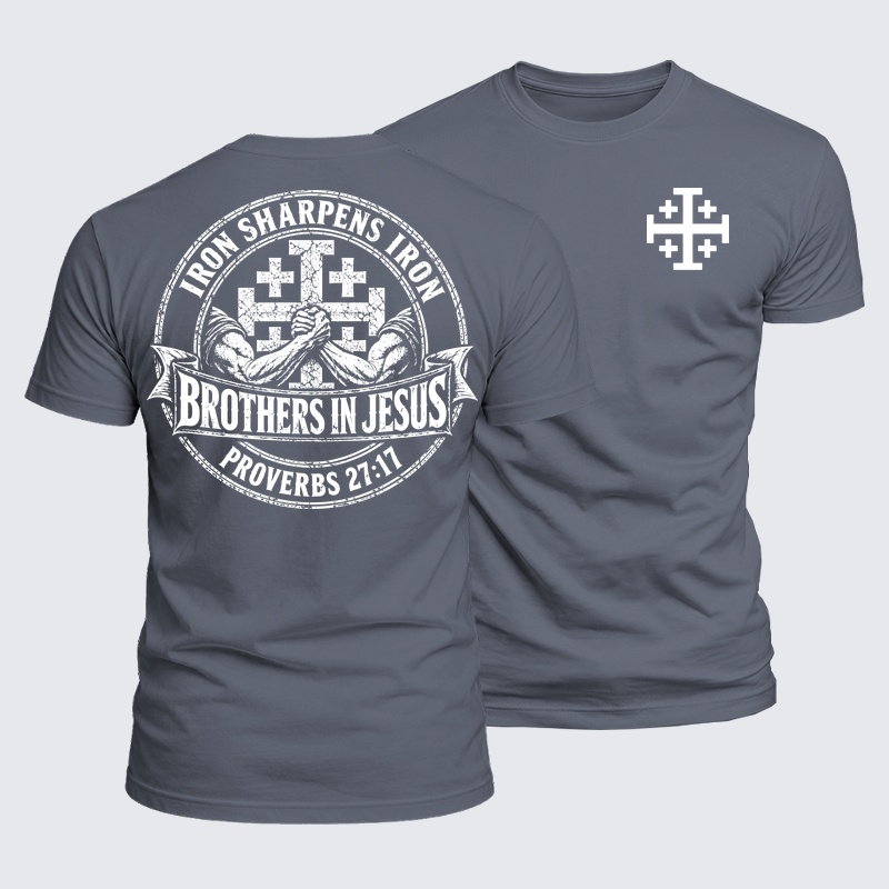Luxe Mercerized Cotton Tee - Iron Sharpens Iron – Brothers in Jesus – Proverbs 27:17