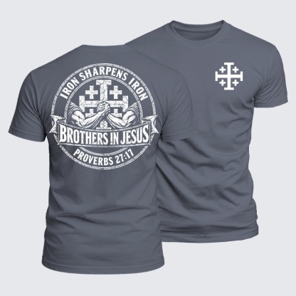 Luxe Mercerized Cotton Tee - Iron Sharpens Iron – Brothers in Jesus – Proverbs 27:17