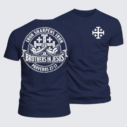 Luxe Mercerized Cotton Tee - Iron Sharpens Iron – Brothers in Jesus – Proverbs 27:17
