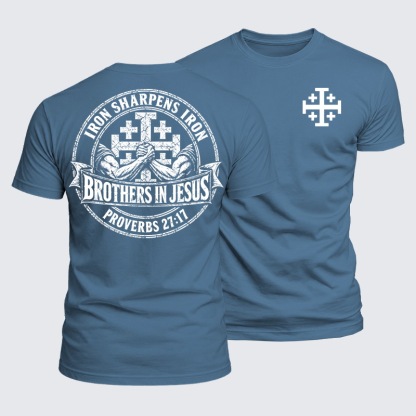Luxe Mercerized Cotton Tee - Iron Sharpens Iron – Brothers in Jesus – Proverbs 27:17