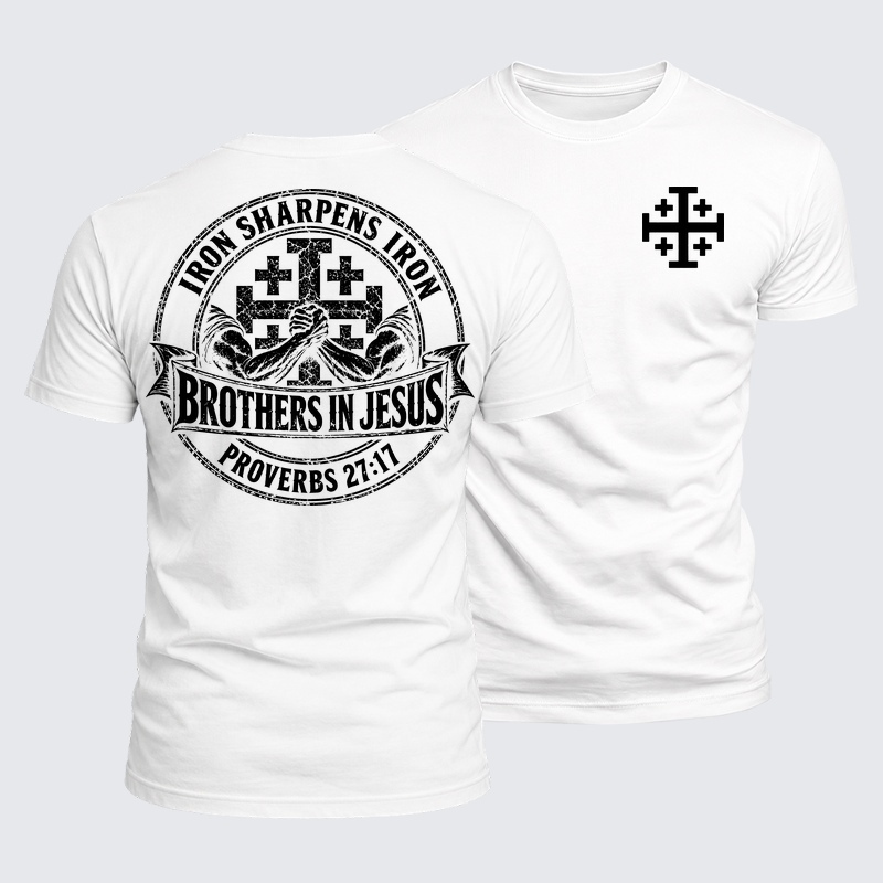 Luxe Mercerized Cotton Tee - Iron Sharpens Iron – Brothers in Jesus – Proverbs 27:17