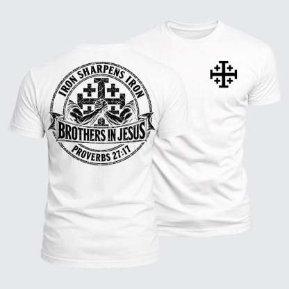 Luxe Mercerized Cotton Tee - Iron Sharpens Iron – Brothers in Jesus – Proverbs 27:17
