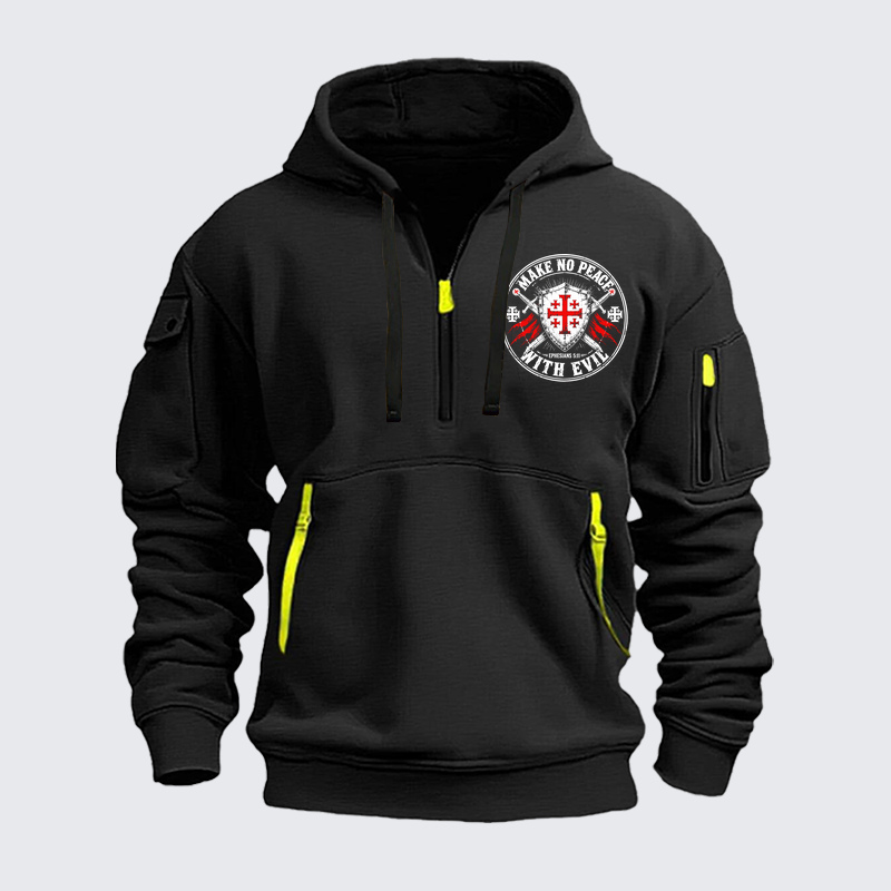 Zipper Hoodies - Make No Peace with Evil Knight Templar Jerusalem Cross