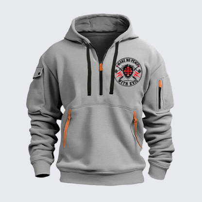 Zipper Hoodies - Make No Peace with Evil Knight Templar Jerusalem Cross