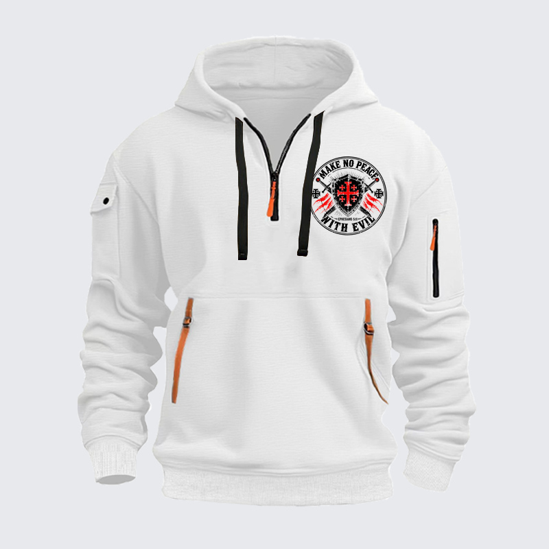 Zipper Hoodies - Make No Peace with Evil Knight Templar Jerusalem Cross