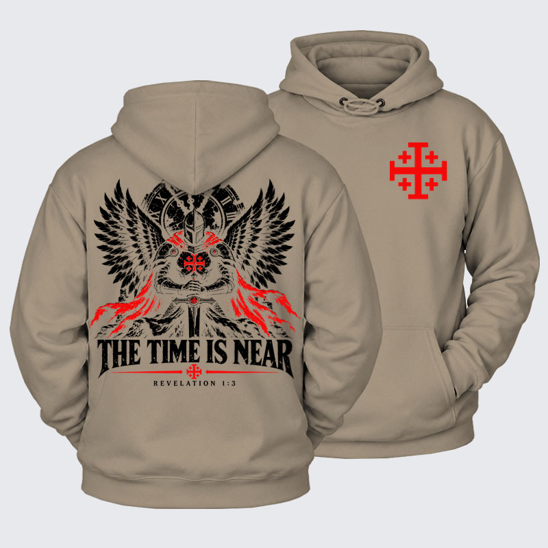 Plush Fleece-Lined Hoodie - The Time Is Near Revelation 1:3