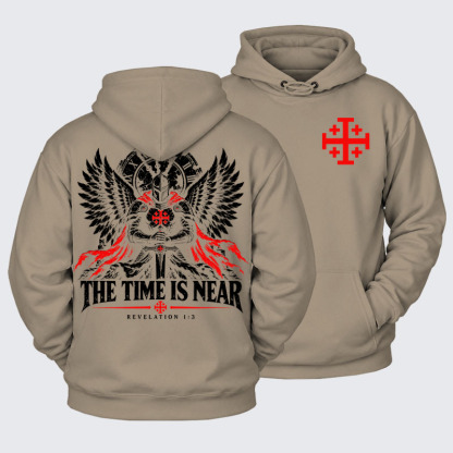 Plush Fleece-Lined Hoodie - The Time Is Near Revelation 1:3