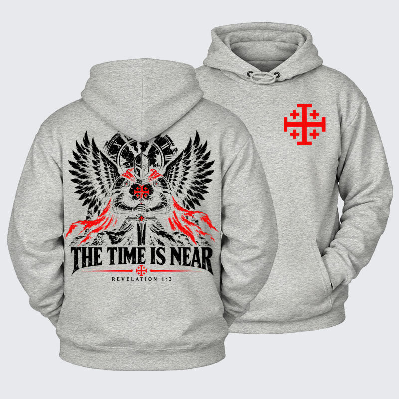 Plush Fleece-Lined Hoodie - The Time Is Near Revelation 1:3