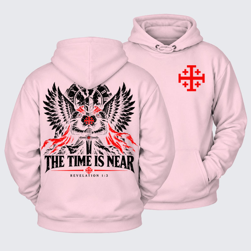 Plush Fleece-Lined Hoodie - The Time Is Near Revelation 1:3