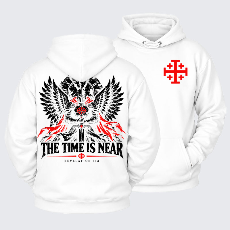 Plush Fleece-Lined Hoodie - The Time Is Near Revelation 1:3