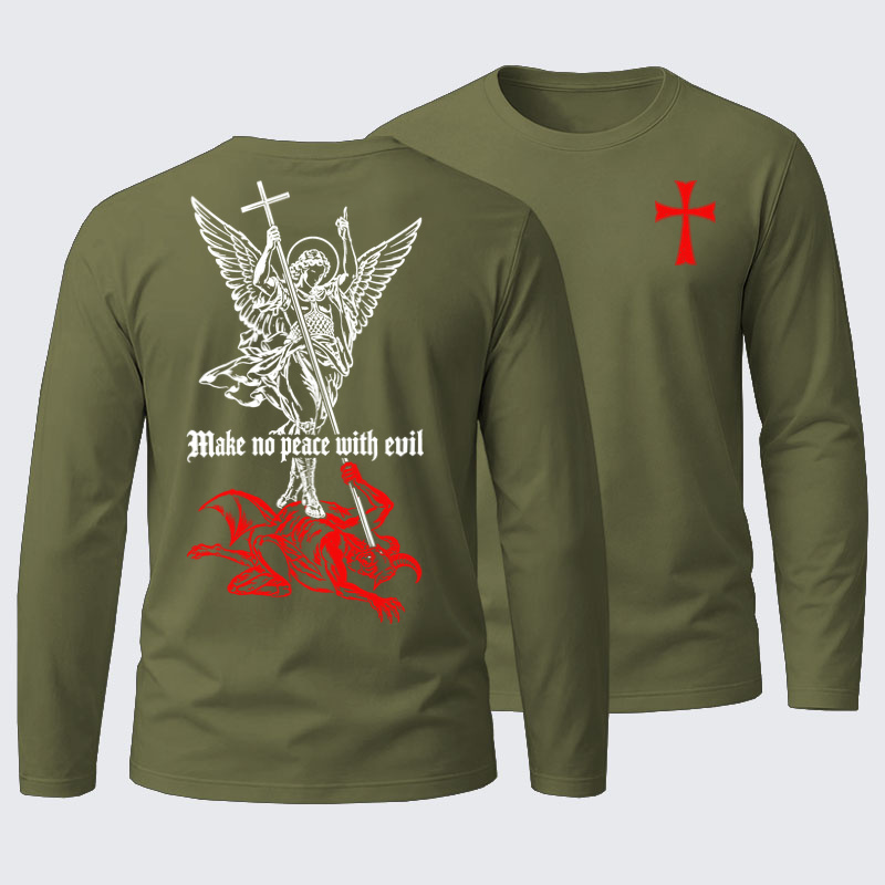 Long Sleeve Cotton Tee - Make No Peace with Evil – Saint Michael