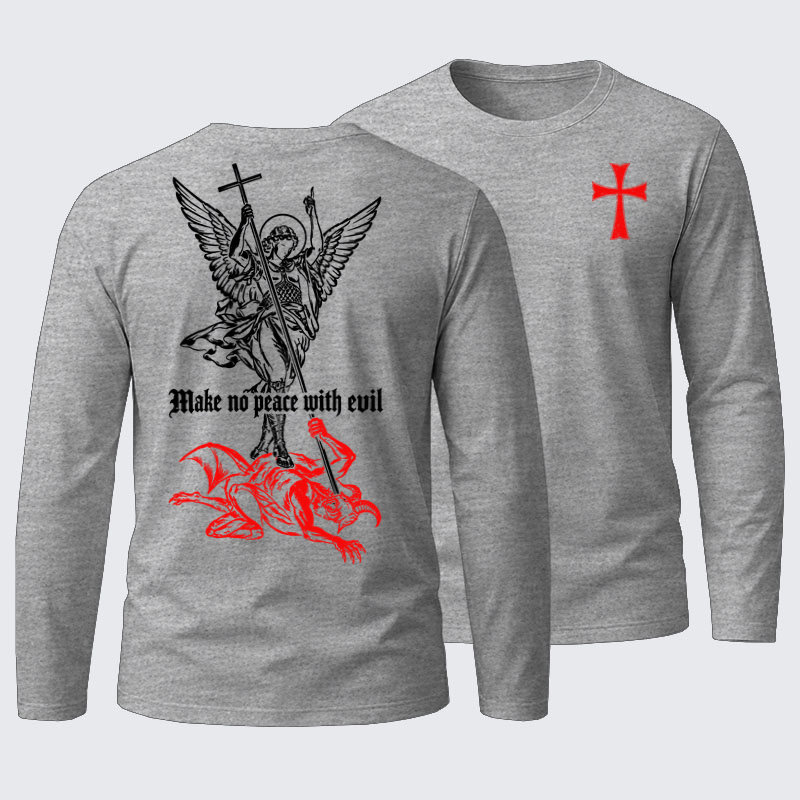 Long Sleeve Cotton Tee - Make No Peace with Evil – Saint Michael