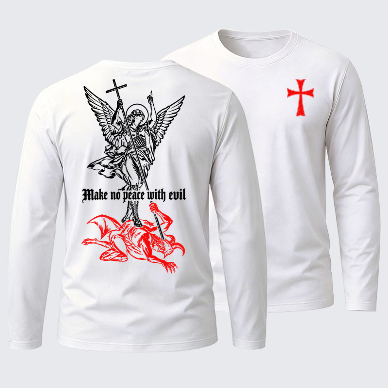 Long Sleeve Cotton Tee - Make No Peace with Evil – Saint Michael