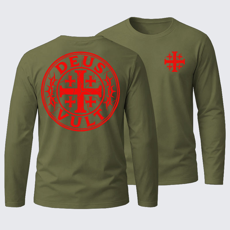 Deus Vult Cotton Long Sleeve T-Shirt