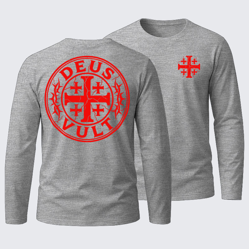 Deus Vult Cotton Long Sleeve T-Shirt