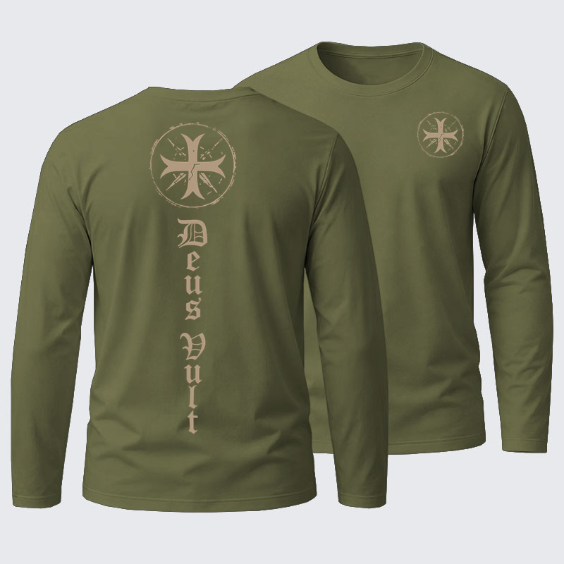 Deus Vult Cotton Long Sleeve T-Shirt