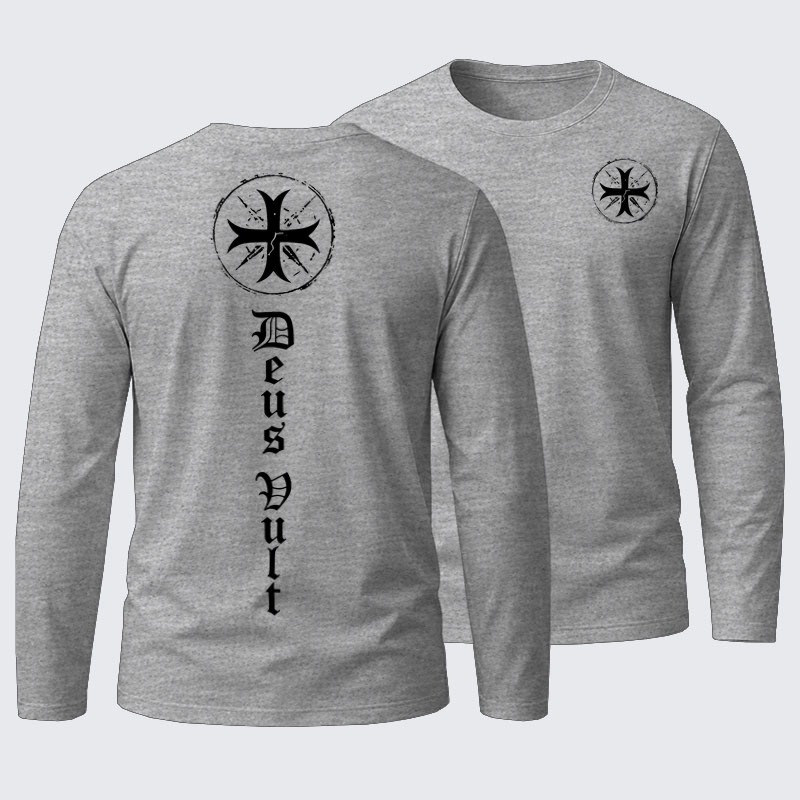 Deus Vult Cotton Long Sleeve T-Shirt