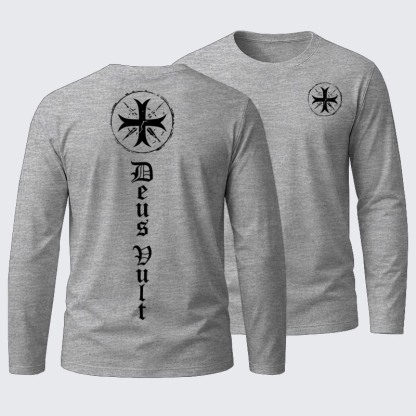 Deus Vult Cotton Long Sleeve T-Shirt