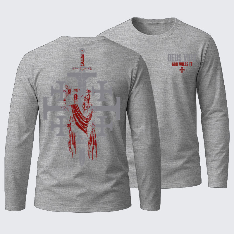 Deus Vult: God Wills It Cotton Long Sleeve T-Shirt