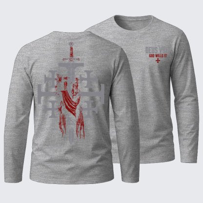 Deus Vult: God Wills It Cotton Long Sleeve T-Shirt