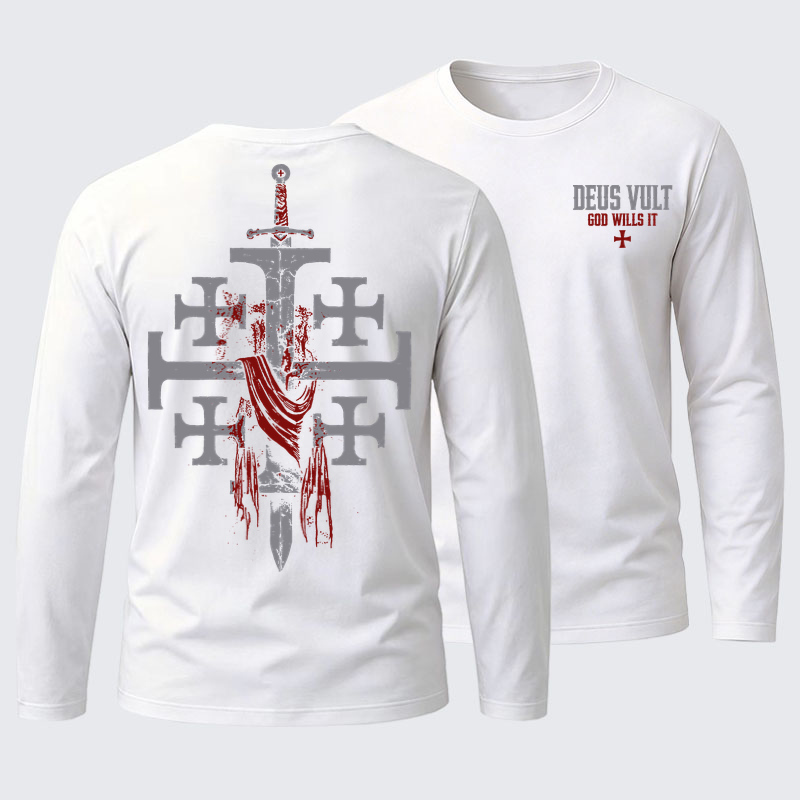 Deus Vult: God Wills It Cotton Long Sleeve T-Shirt