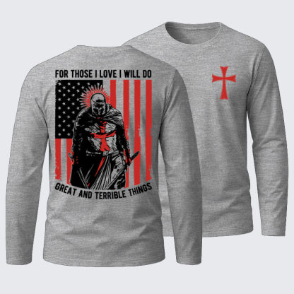 Knights Templar Crusader Cotton Long Sleeve T-Shirt