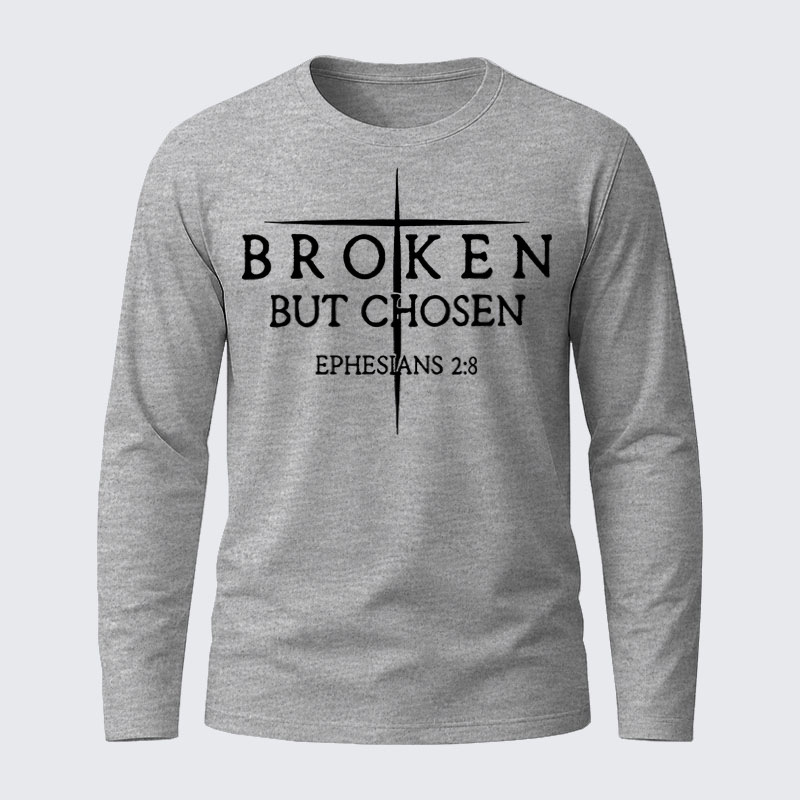 Broken But Chosen Cotton Long Sleeve T-Shirt