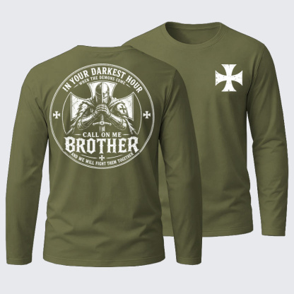 Call On Me Brother – Knights of Faith Cotton Long Sleeve T-Shirt