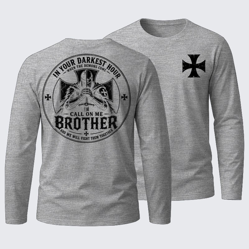 Call On Me Brother – Knights of Faith Cotton Long Sleeve T-Shirt