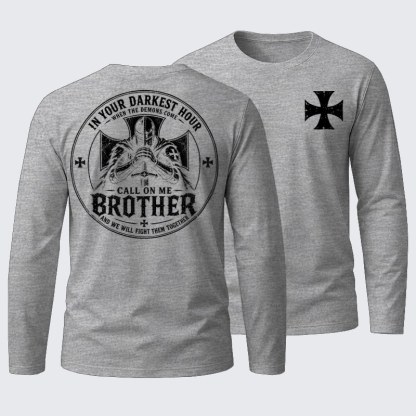 Call On Me Brother – Knights of Faith Cotton Long Sleeve T-Shirt
