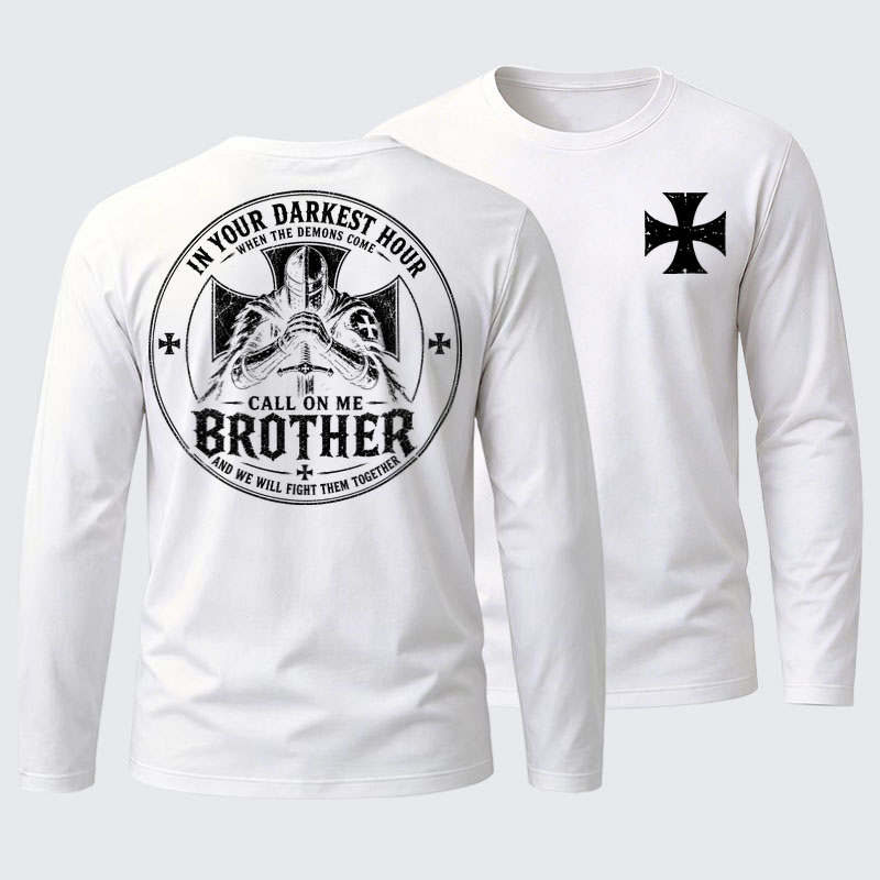 Call On Me Brother – Knights of Faith Cotton Long Sleeve T-Shirt