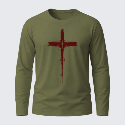 Light of Cross Jesus God Christian Cotton Long Sleeve T-Shirt