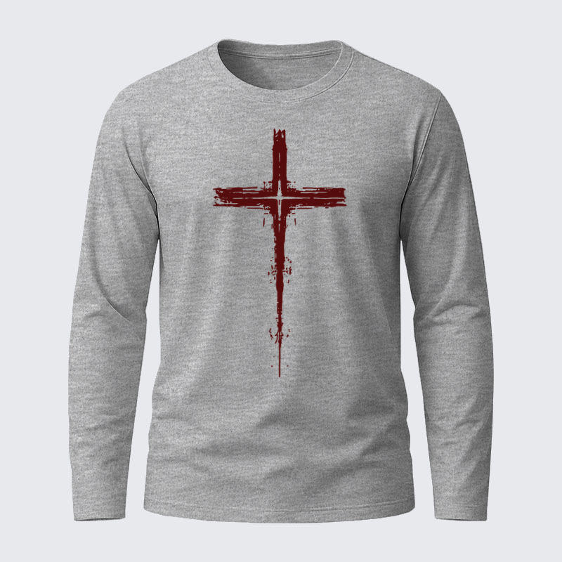 Light of Cross Jesus God Christian Cotton Long Sleeve T-Shirt