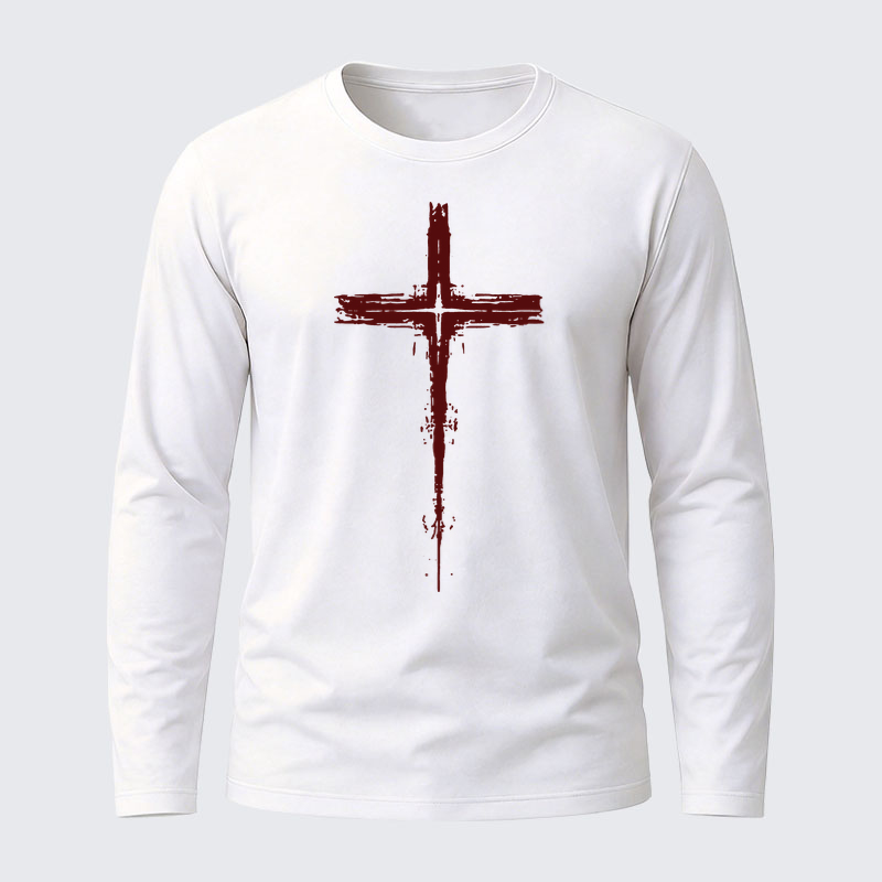 Light of Cross Jesus God Christian Cotton Long Sleeve T-Shirt