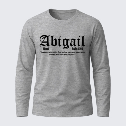 Faith With Love Abigail Psalm 139:1 Jesus God Christian Cotton Long Sleeve T-Shirt